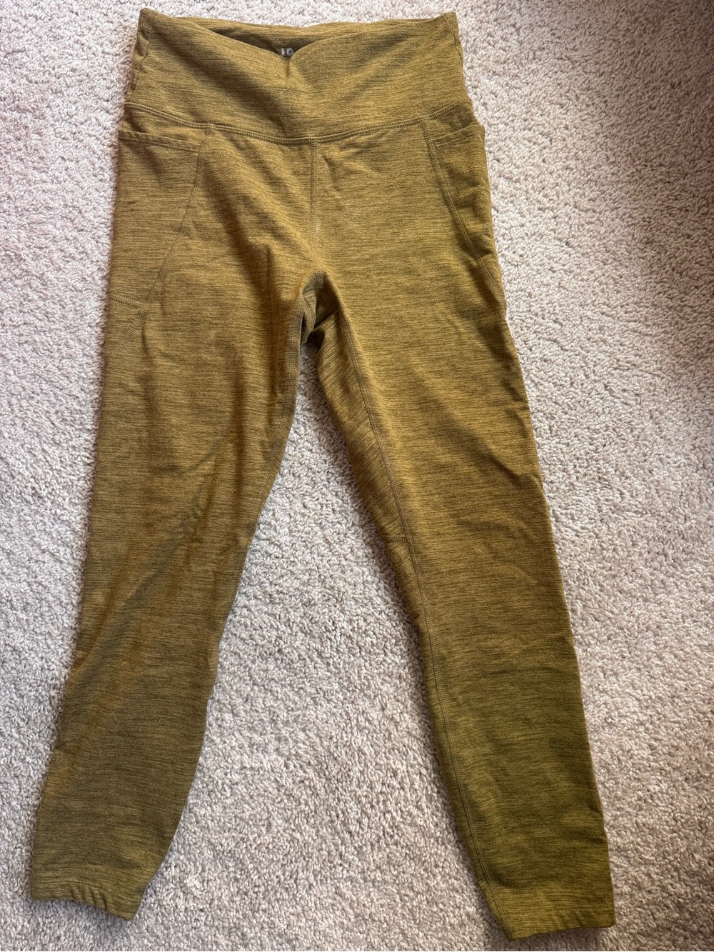 JoyLab Women's Ankle Leggings Solid Green Regular Size S Women Stretch Warm fuzz